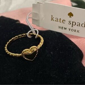 Kate Spade Twisted Gold Heart Ring Size 5.75 New